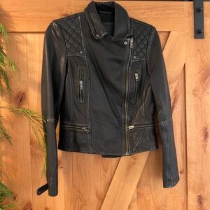 All Saints Quilted Leather Jacket
